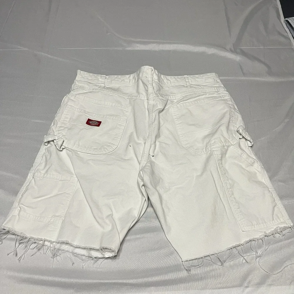 Dickies Shorts Mens 36 White Painters Canvas Carpenter Distressed Y2K Skate